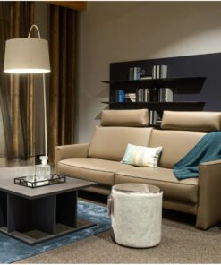 Единичен диван тройка с две подвижни облегалки и два Премиум подглавника - PN-EM 1381, естествена кожа