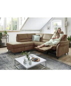 Ъглов диван с една седалка с електрически релакс механизъм, два Премиум подглавника и ракла - MM-ZE 2164