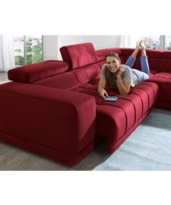 Ъглов диван с изтегляща се седалка и пет регулируеми подглавника - SC SMART 2324