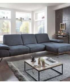 Ъглов диван с две подвижни облегалки и плътна дървена рамка масив / дъб - VS-PN 2314, естествена кожа