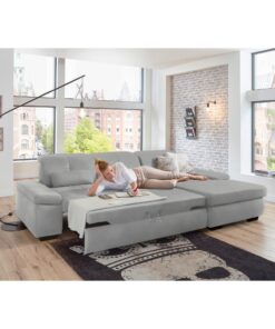 Ъглов диван с функция сън, три подвижни облегалки, три регулируеми подглавника и ракла - AUSTIN 2811