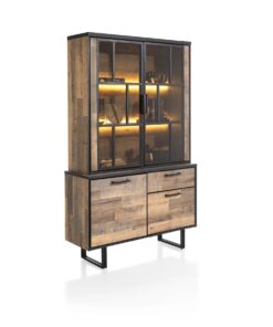 Alternative view of Бюфет / трапезен шкаф с витрина с 2 плътни вратички, 1 чекмедже и 2 стъклени вратички с вградено LED - осветление - Avalon 42496 DRI, h. 206 cm