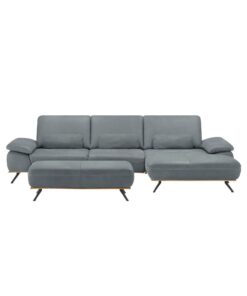 Alternative view of Комплект от ъглов диван и XXL табуретка с плътна дървена рамка масив / див дъб - KS24 RAFADALI 3022, естествена кожа