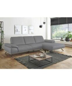 Комплект от ъглов диван и XXL табуретка с плътна дървена рамка масив / див дъб - KS24 RAFADALI 3022, естествена кожа