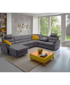 Alternative view of П - образен диван с функция сън, електрическа лежанка, една седалка с електрически релакс механизъм, медия релакс модула с масичкa и Премиум подглавници - ZE-EM 2395