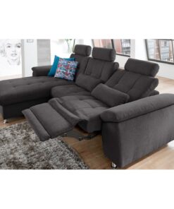 Ъглов диван с електрическа лежанка, две седалки с електрически релакс механизъм и три Премиум подглавника - MP-IN 3065