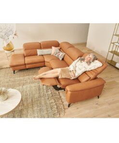 Ъглов диван с една седалка с електрически релакс механизъм и ракла - MUSTERRING MR 2852