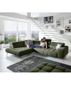 Комплект от ъглов диван с пет регулируеми подглавника и XXL табуретка – INTERLIVING 3198