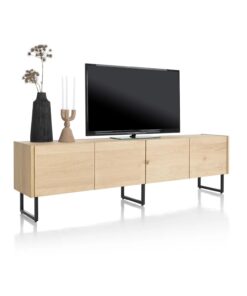 Нисък шкаф / TV шкаф с 4 вратички - Carving 46453 NAT / 210 cm