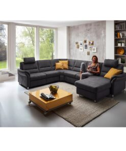 Alternative view of П - образен диван с електрическа лежанка, една седалка с електрически релакс механизъм и Премиум подглавници - DAKOTA 3139