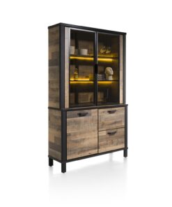 Alternative view of Бюфет / трапезен шкаф с витрина с 2 плътни вратички и 2 стъклени вратички с вградено LED - осветление - Sardinie 42454 DRI, h. 200 cm   