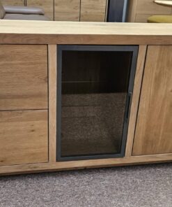 Сайдборд с 1 стъклена вратичка, 1 плътна вратичка и 2 чекмеджета - HABUFA 10145 / 145 cm