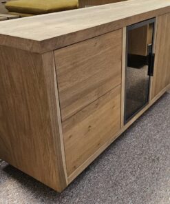 Alternative view of Сайдборд с 1 стъклена вратичка, 1 плътна вратичка и 2 чекмеджета - HABUFA 10145 / 145 cm