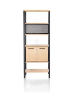 Разделител за стая с две лица / регал с 4 вратички и отворена част с 4 отделения - Ridgefield 46350 NAT / h. 200 cm