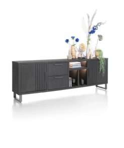 Alternative view of Шкаф / сайдборд с 2 вратички, 2 чекмеджета и отворена част с 3 отделения с вградено LED – осветление - Pavie 46510 CBL / 233 cm