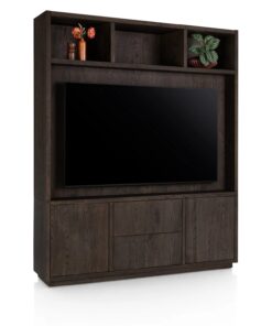 Висок ТВ шкаф с 2 вратички, 2 чекмеджета и 3 ниши - Gijon 54505 BAS