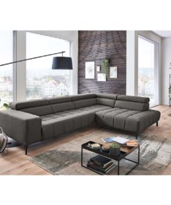 Комплект от ъглов диван с пет регулируеми подглавника и XXL табуретка – MP-IN 3136