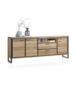 Alternative view of Сайдборд с 3 вратички, 2 чекмеджета и отворена част с вградено LED – осветление – Metalo 36332 RWB / 240 cm