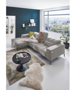 Комплект от ъглов диван с три регулируеми подглавника и XXL табуретка- KLAGENFURT 3594