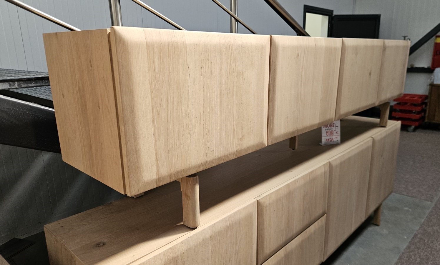 Сайдборд с четири плътни вратички и дървени крака - Azulo 52025 NSA / 230 cm - Image 6