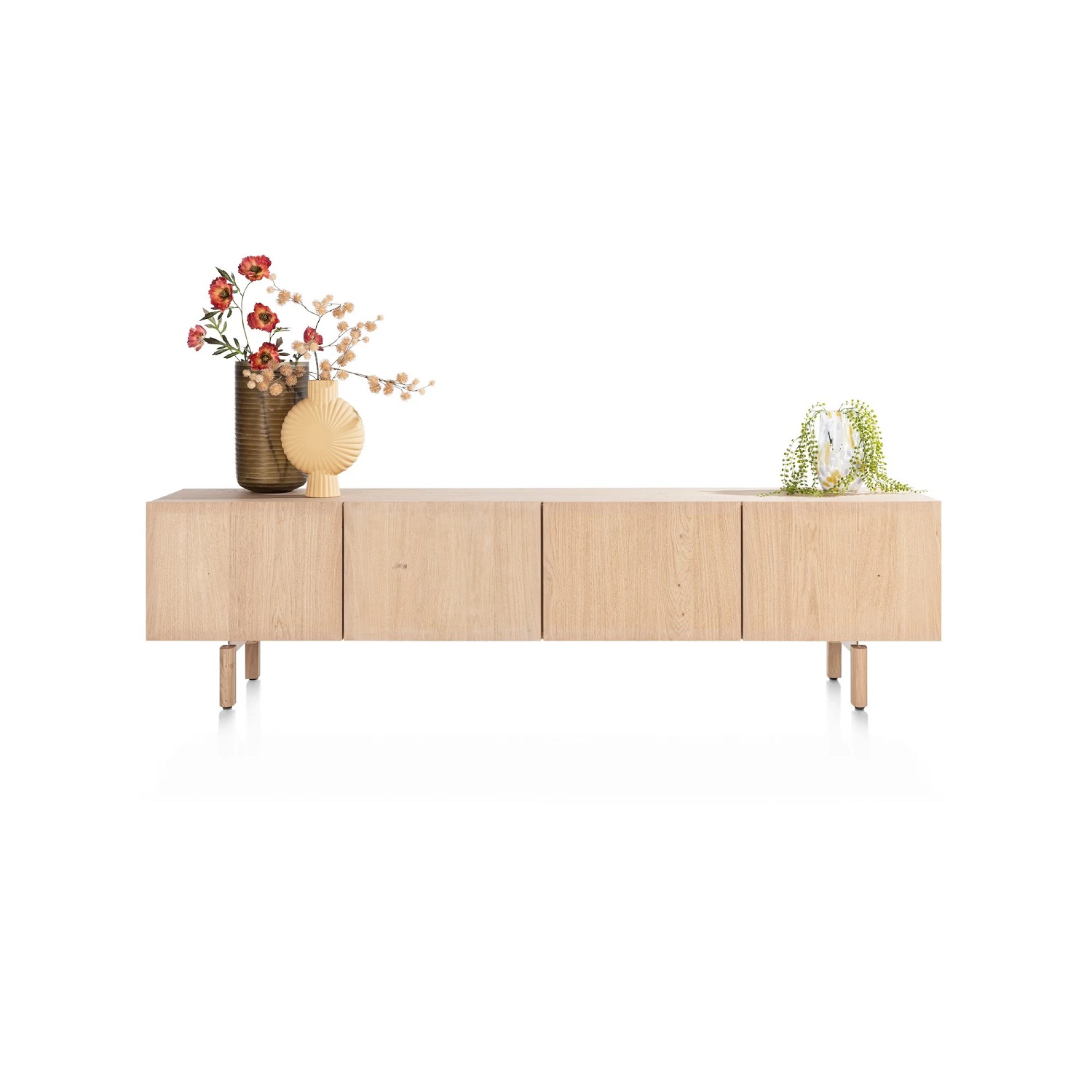 Сайдборд с четири плътни вратички и дървени крака - Azulo 52025 NSA / 230 cm
