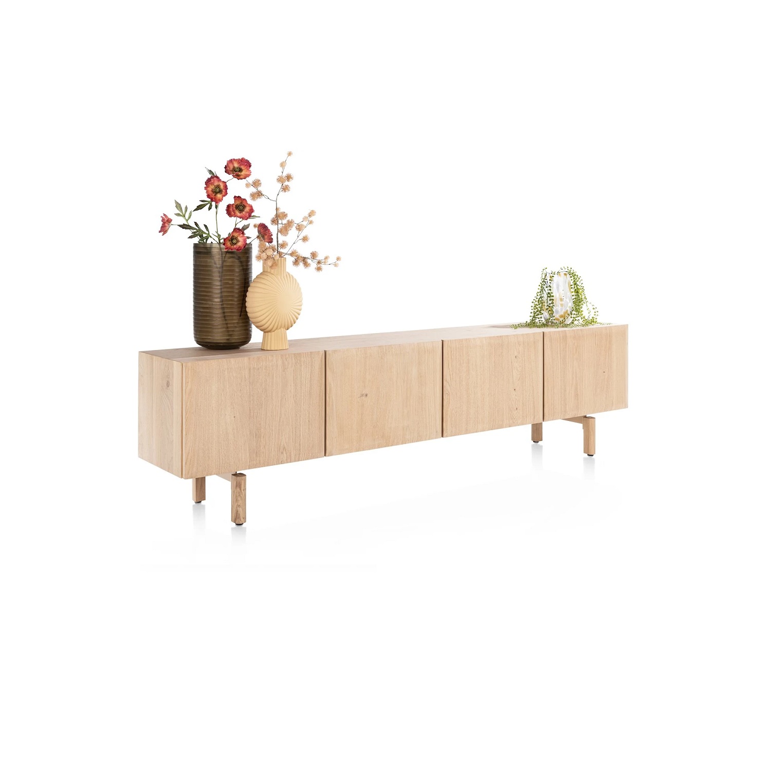 Сайдборд с четири плътни вратички и дървени крака - Azulo 52025 NSA / 230 cm - Image 2