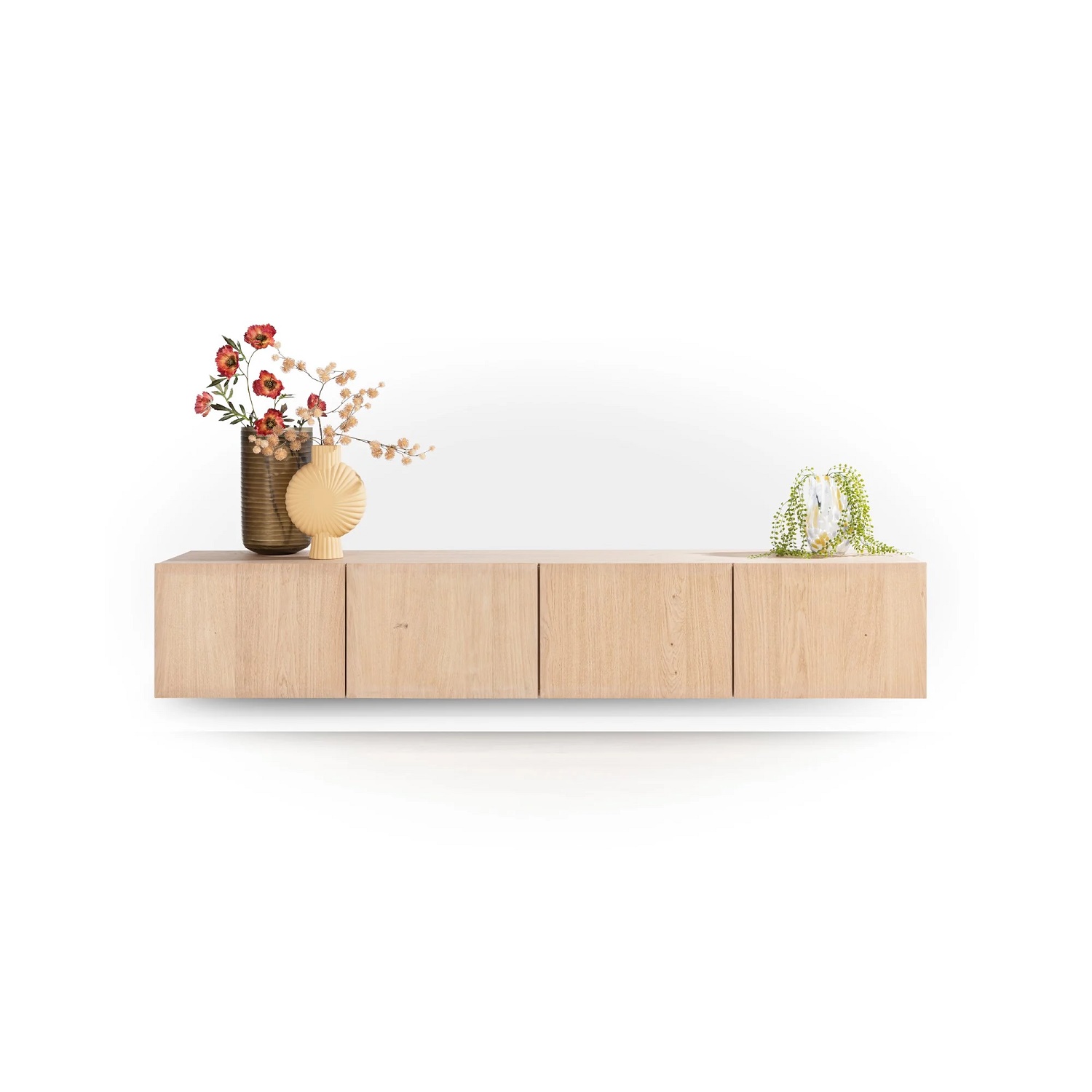 Сайдборд с четири плътни вратички и дървени крака - Azulo 52025 NSA / 230 cm - Image 4