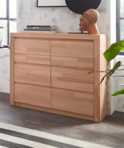 Скрин с 2 плътни вратички и 2 чекмеджета / масив бук - SILKEBORG 3963 / h. 85 cm