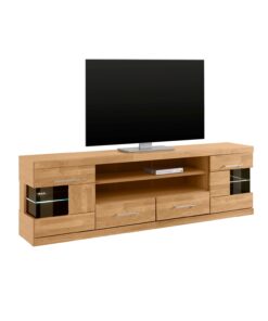 Alternative view of TV шкаф с 2 вратички, 2 чекмеджета и отворена част с 2 ниши / масив дъб - RIBE 9320/180 cm