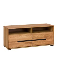 Нисък шкаф с 2 вратички и 2 отворени отделения / масив дъб - LOLA 6550 / 122,5 cm